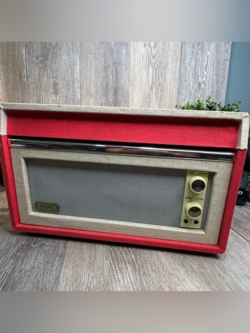 Crosley Dansette Series Portable Turntable Record Player Red Cream Bluetooth